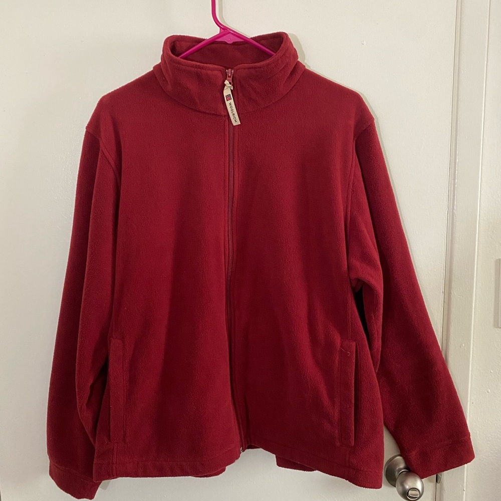 Women’s XL Woolrich Red Fleece Zip-Up Jacket